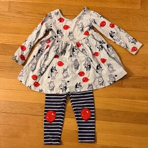 Bluey Hanna Andersson Balloon Keepy Uppy Dress and Leggings